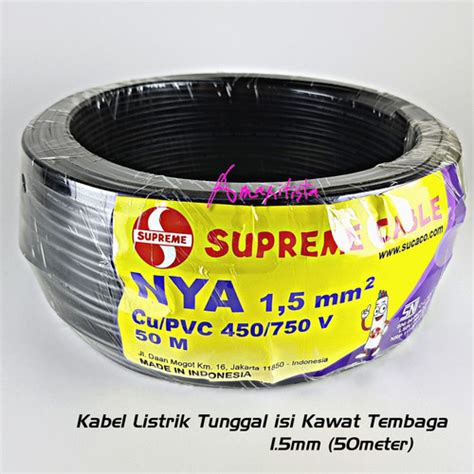 Jual SUPREME Kabel Listrik NYA Hitam 1 5mm 1x1 5mm 450 750V SNI