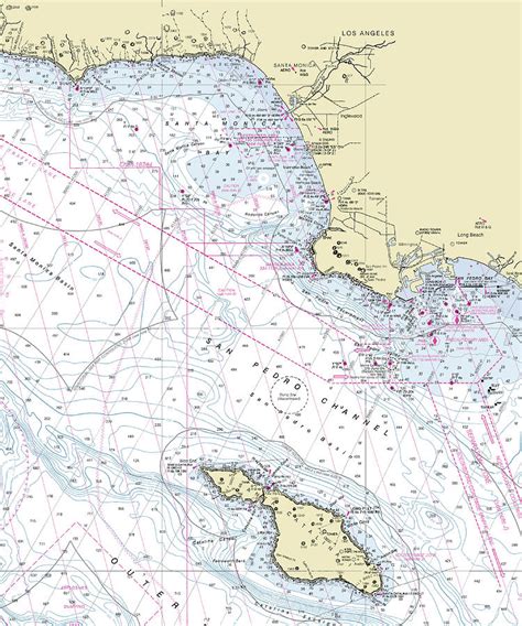 Malibu Catalina California Nautical Chart Digital Art By Bret Johnstad