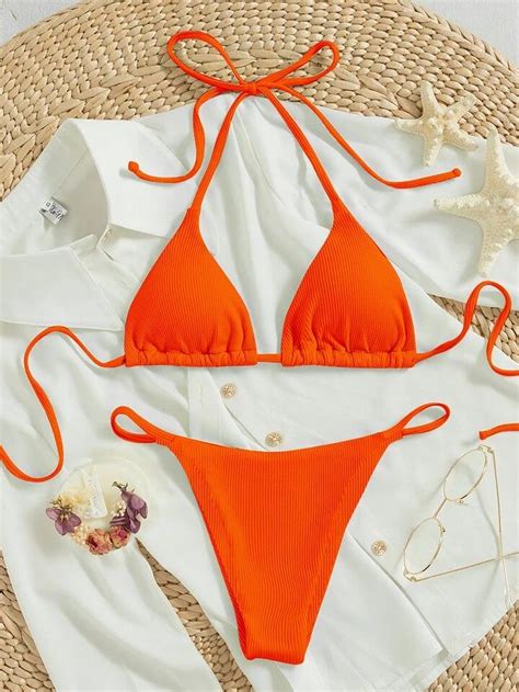 Bikini Malla Triangulo Naranja Saldos Vip Tienda Virtual