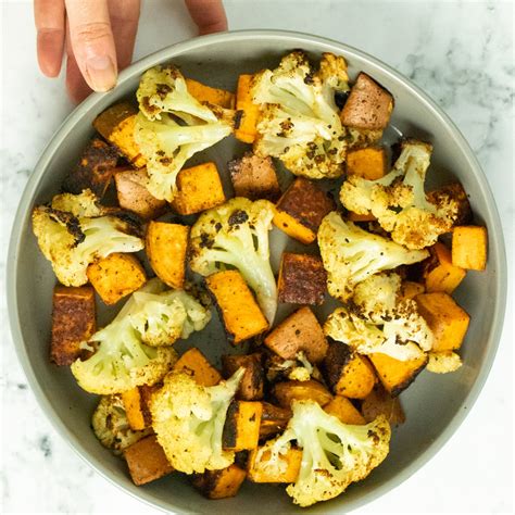 Sheet Pan Roasted Cauliflower And Sweet Potato