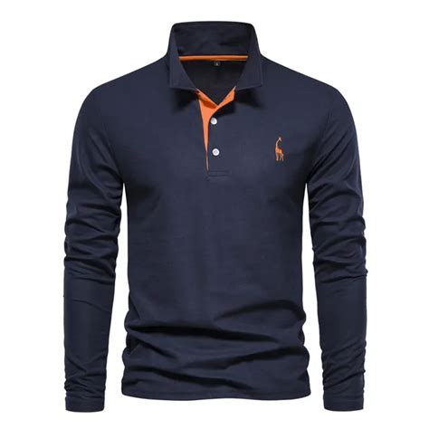 Long Sleeve Polo Shirt In Solid Color Dresoo