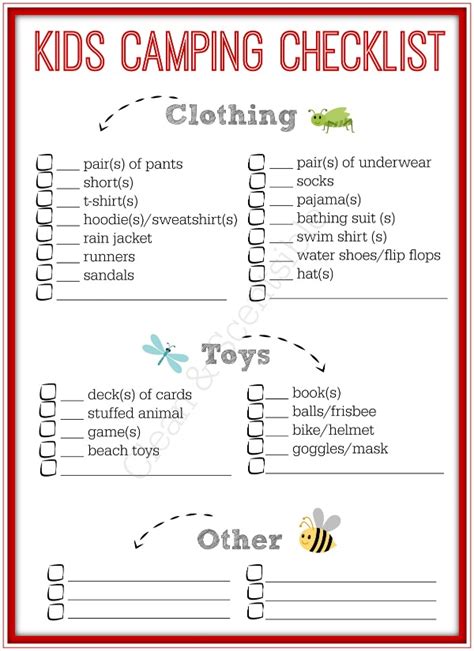 Kids Camping Checklist - Clean and Scentsible