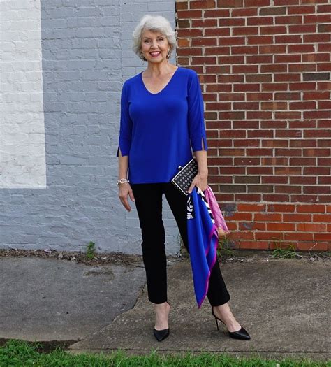 True Blue Over 60 Fashion Older Women Fashion Fashion