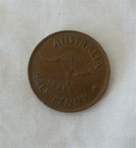 Australian Kangaroo Halfpenny Coin King George Vi C