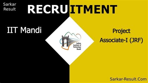 Iit Mandi Recruitment Eligibility Apply For Project Associate I