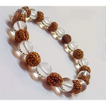 Wood And Clear Crystal Bracelet Trishakti Products