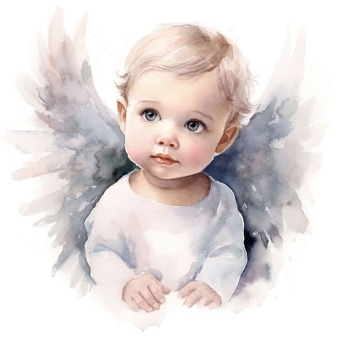 Cute Baby Angel In Watercolor Style Watercolor Angel Watercolor Tulips