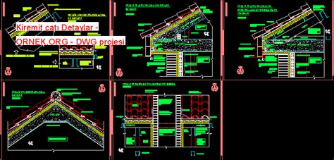 Kiremit çatı Detaylar dwg projesi Autocad Projeler