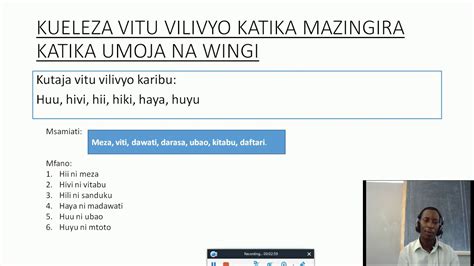 Kiswahili Darasa La Tatu Kueleza Vitu Vilivyo Katika Mazingira Kwa