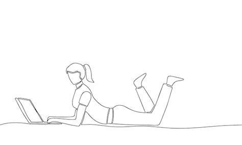 Premium Vector Hand Draw Line Art Outline Woman Lying Down And