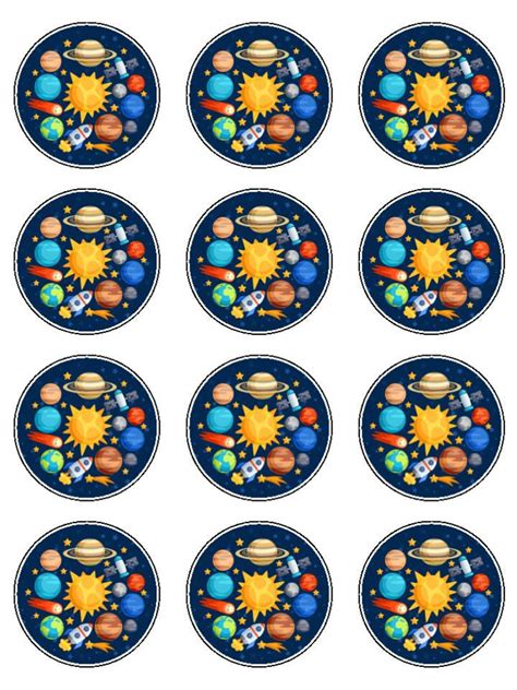 Planets Solar System Edible Icing Cake Topper 01 The Caker Online