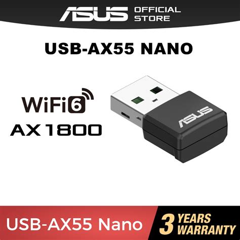 🔥ขายดีมาก🔥asus Usb Ax55 Nano Ax1800 Dual Band Wifi 6 Usb Adapter ย่านความถี่ 5ghz สำหรับการสต