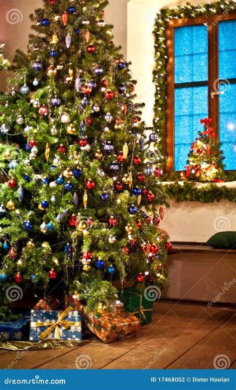 Rural Christmas Tree Stock Photo Image Of Holiday Ribbon 17468002