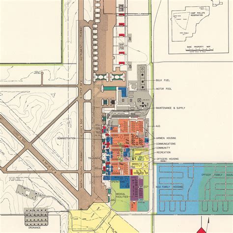 Vintage Map Of Smoky Hill Air Force Base 1951 By Teds Vintage Art