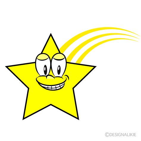 Free Grinning Shooting Star Cartoon Character Clipart Charatoon