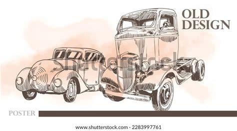 Classic Transportation Hand Drawing Ink Vintage Stock Vector (Royalty ...