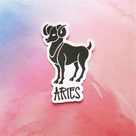 Aries Horoscope Sticker Laptop Stickers Waterproof Etsy In 2021 Bottle Decals Waterproof