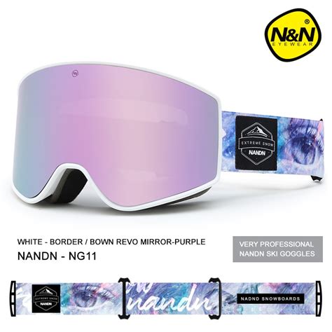 Nandn New Ski Goggles Double Layers Uv400 Anti Fog Big Ski Mask Glasses