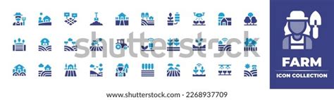 Farm Icon Collection Duotone Color Vector Stock Vector Royalty Free