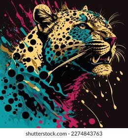 Vector Leopard Pop Art Style Stock Vector Royalty Free