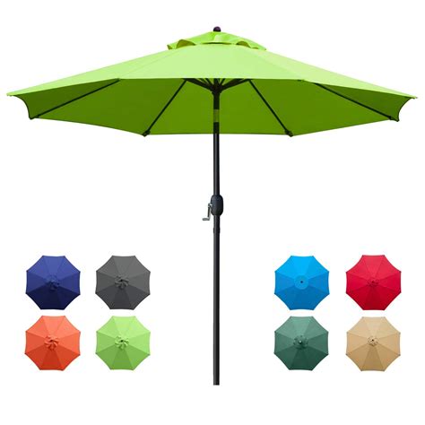 Sunnyglade Ft Patio Umbrella Outdoor Table Umbrella With Sturdy Ribs