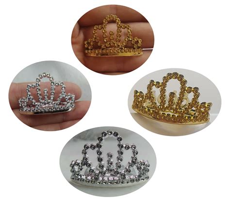 Tiara Pente Mini Coroa Pl Stico Dourado X Mm Tamanho Da Coroa