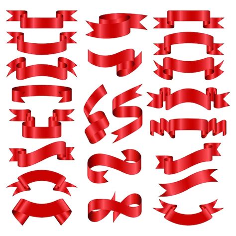 Premium Vector Red Ribbons Collection Ribbon Vector Banners Set