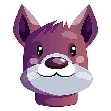 Happy Purple Cartoon Dog Vector Illustartion On White Backgorund Images ...