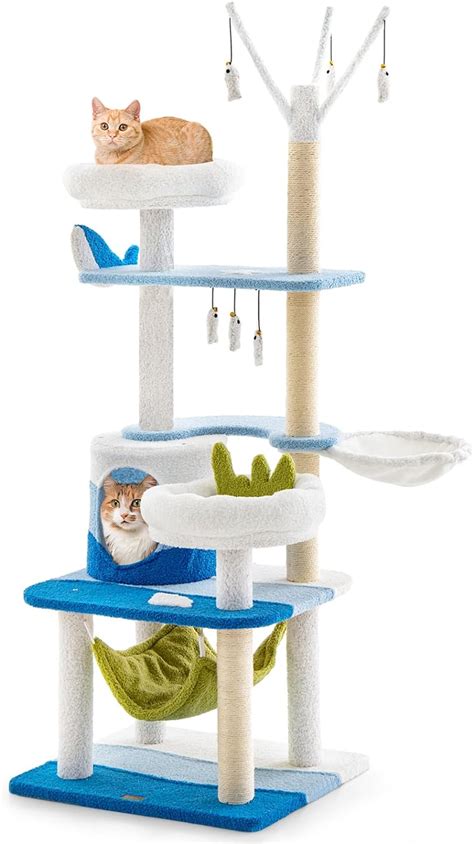 Tangkula Ocean Themed Cat Tree Multi Level Cat Tower With Sisal