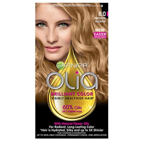 Garnier Olia Oil Powered Permanent Hair Color 8 0 Medium Blonde 1 Kit