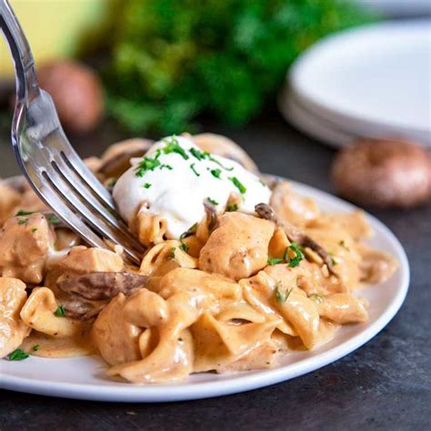 One Pan Creamy Chicken Stroganoff Kevin Is Cooking