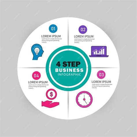 Premium Vector Circular Diagram Infographic With Four Step