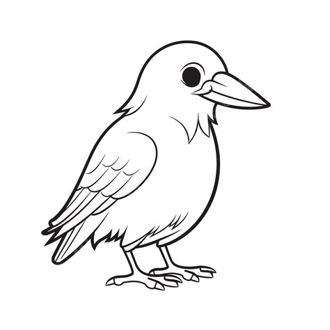 Small Crow Coloring Page Coloring Pages Bird Outline Sketch Drawing Vector, Bird Drawing, Wing ...