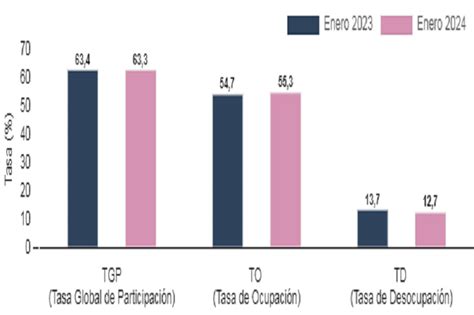 En enero la tasa de desocupación en el total nacional fue del 12 7