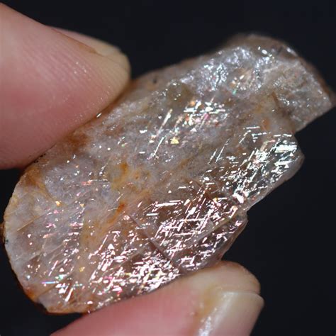 34 65 Cts Rainbow Lattice Sunstone Rough Good Fire STABILIZED