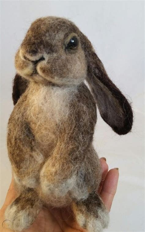 Ooak Needle Felted Realistic Bunny Rabbit By Tatiana Trot