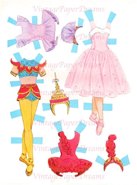 Vintage Paper Doll Printable Pdf Ballet Ballerina Paper Doll S S