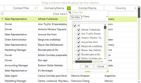 Excel Like Filtering Winforms Gridview Control Telerik Ui For Winforms