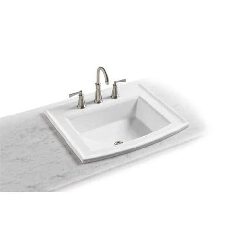 Kohler Archer White Drop In Rectangular Bathroom Sink With Overflow Rispa