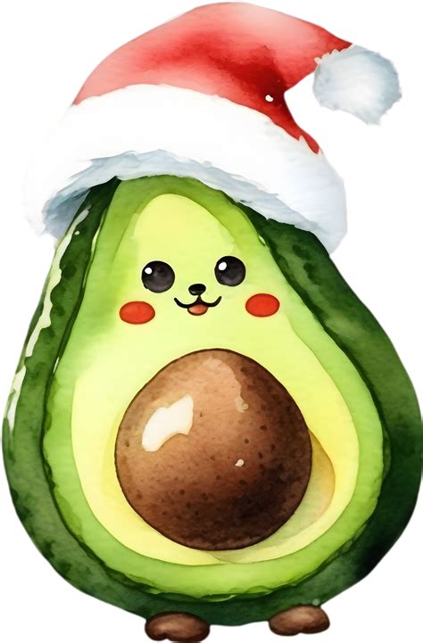 Ai Generated A Cute Avocado Watercolor Painting Ai Generated 35911819 Png