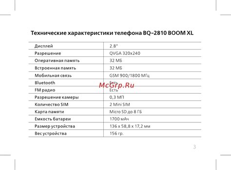 BQ BQ-2810 BOOM XL [5/52] Технические характеристики телефона bq 2810 ...