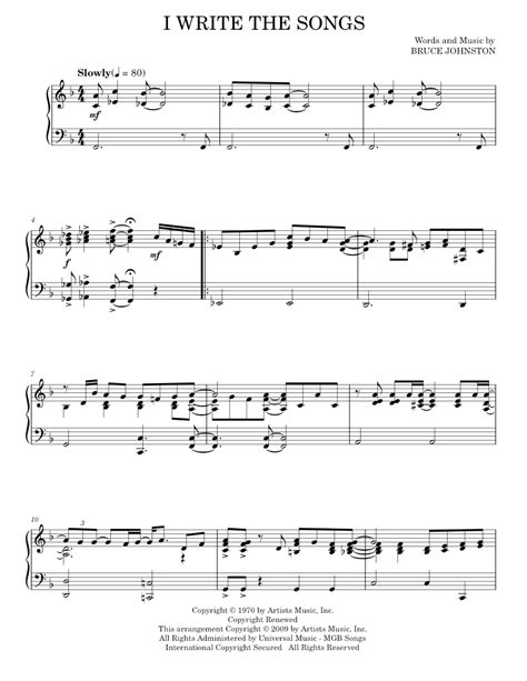 Play Official Version Of I Write The Songs Sheet Music By Barry Manilow For Piano