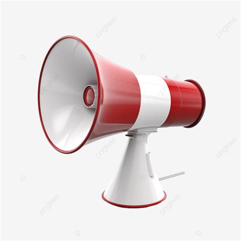 White Red Megaphone 3d Render White Red Megaphone PNG Transparent