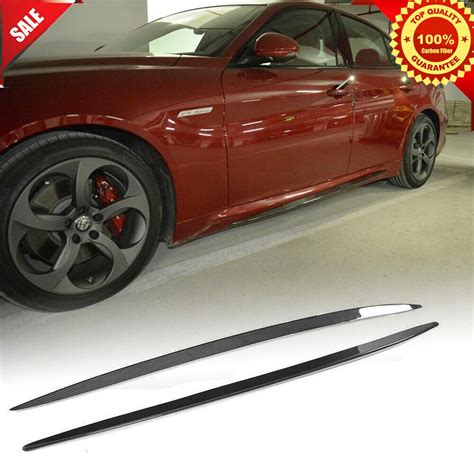 For Alfa Romeo Giulia Sedan 2015 Carbon Fiber Side Skirts Extension