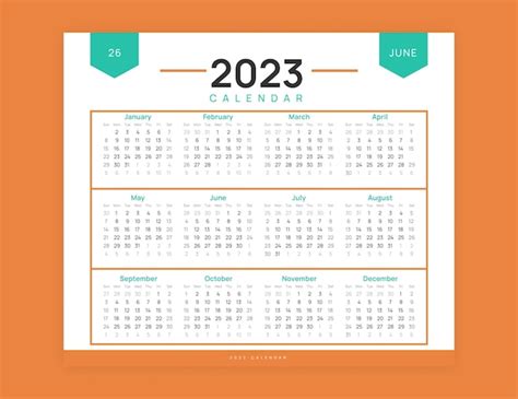 Premium Vector New Year Clean Calendar Template