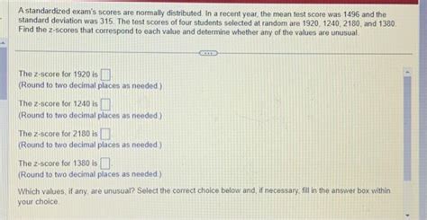 Solved A Standardized Exam S Scores Are Normally