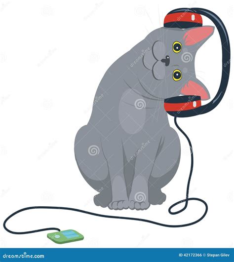Cat Music Headphones Stock Vector Illustration Of Lifestyle 42172366