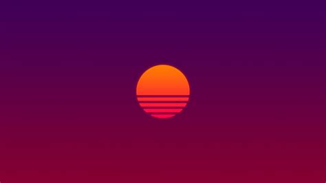 Digital Art Artwork Illustration Synthwave Vaporwave Sun Simple