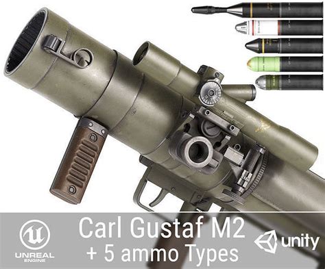 3D model PBR Carl Gustaf M2 Recoilless Rifle VR / AR / low-poly | CGTrader