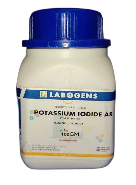 LABOGENS POTASSIUM IODIDE AR 100GM Assay Min 99 8 KI M W 166 00